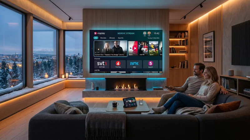 Bästa IPTV Nordic 2026 vardagsrum med smart tv
