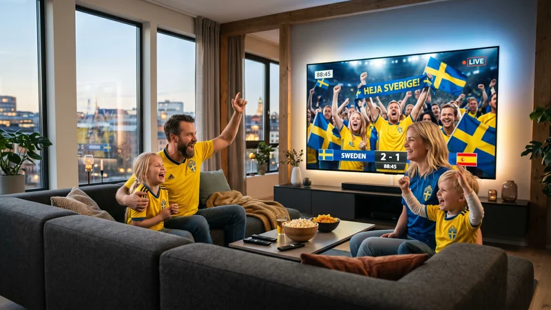 Familj som njuter av sitt IPTV Abonnemang